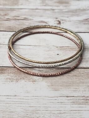 Multi Tone Thin Bangles / Bracelets (Three Bracelets)